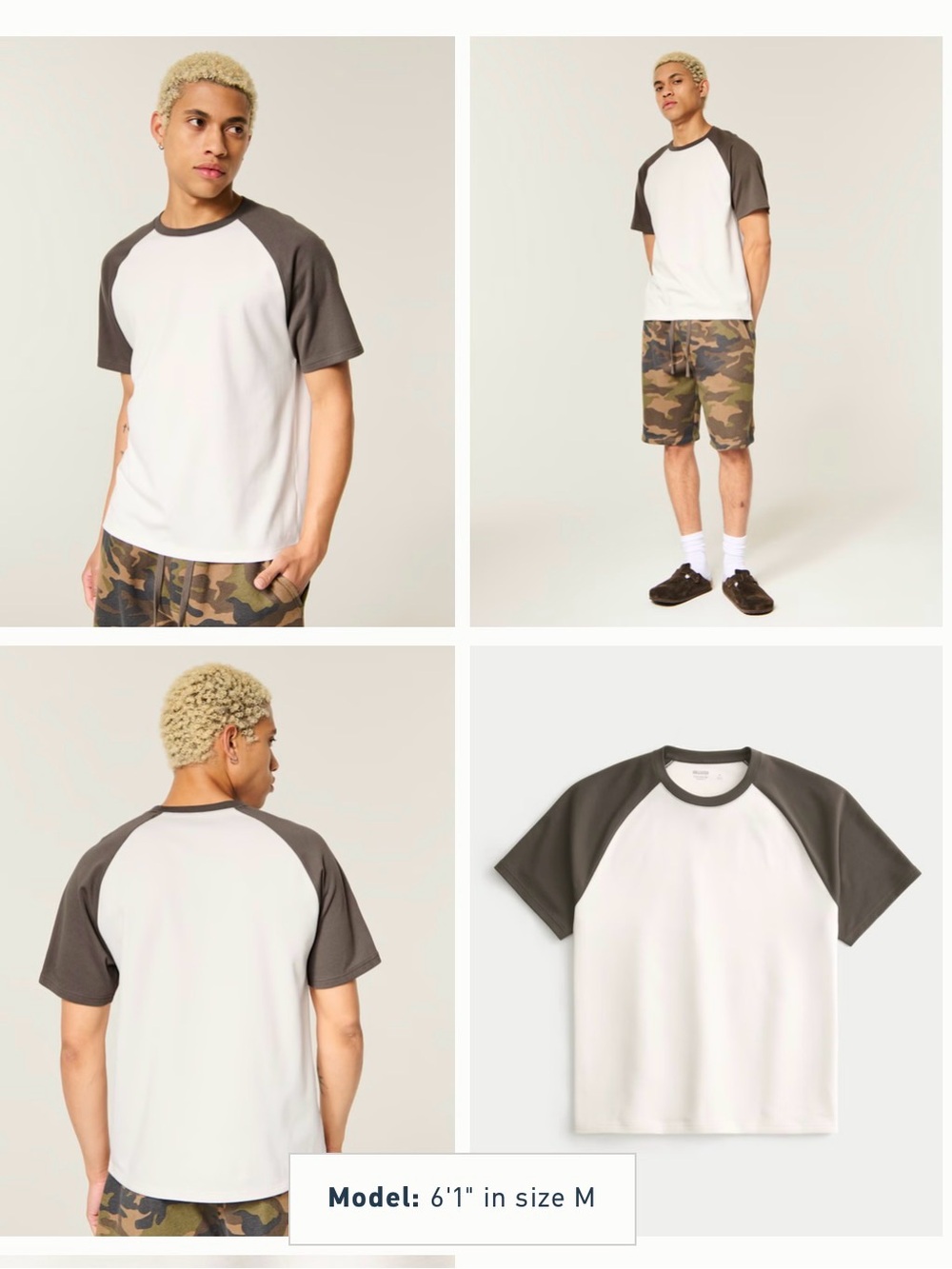 Men's Cream and Brown Raglan Sleeve Shirt